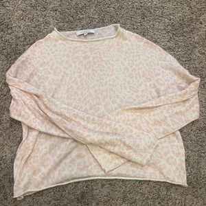 Pink cheetah cropped long sleeve from olivaceous size small